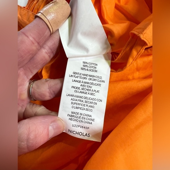 NICHOLAS Orange Cotton TARON wrap waist tapered leg pants size 4 - Picture 12 of 14